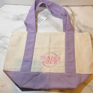 Trader Joe’s Mini Pastel Canvas Tote Bag. New with tags